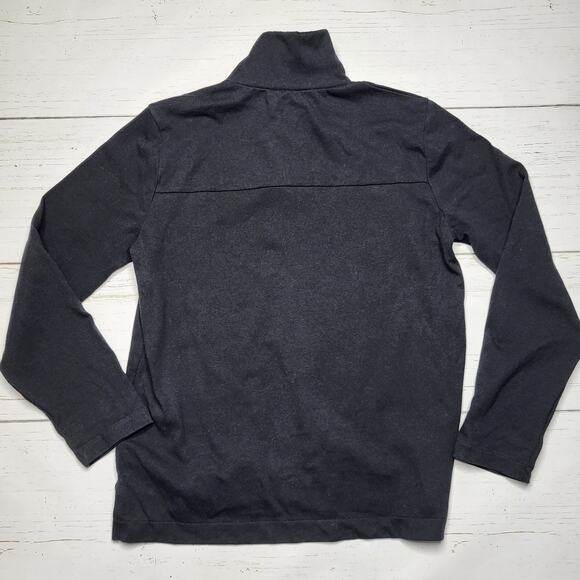 J. Crew Button Shoulder Turtleneck Sweatshirt Black Cotton Long Sleeve Preppy XS - Picture 4 of 10